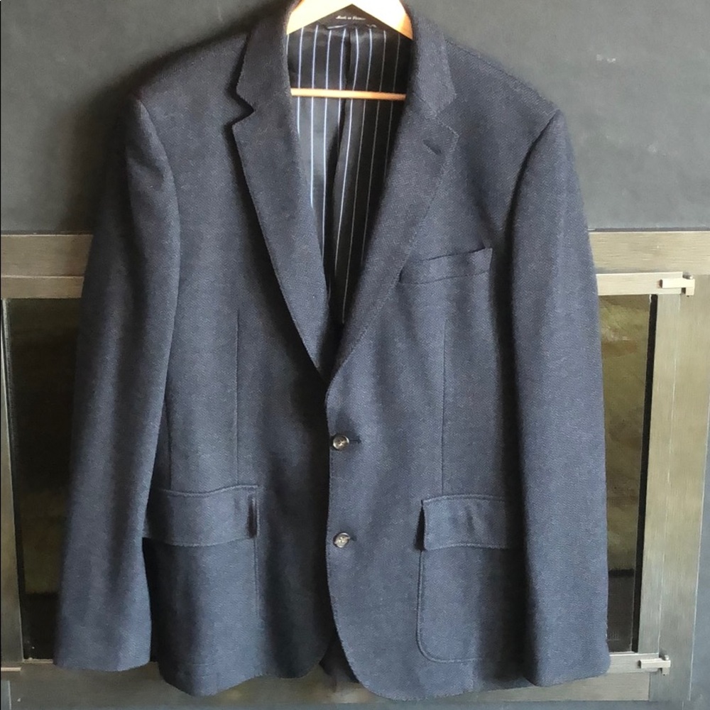 Flynt Wool Herringbone in blue SportsCoat Sz 44L